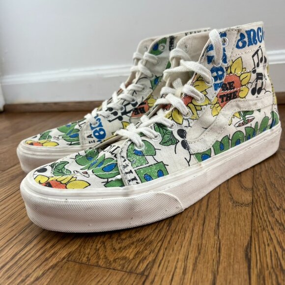 VANS x Vault Be The Difference Sunflower Eco Theory Sk8-Hi Skate Shoes 8.5 - Picture 3 of 12